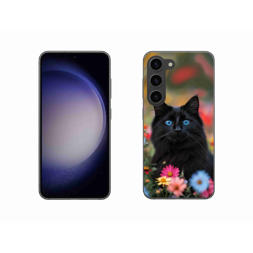 Gélový kryt mmCase na Samsung Galaxy S23 5G - čierne mačiatko 4