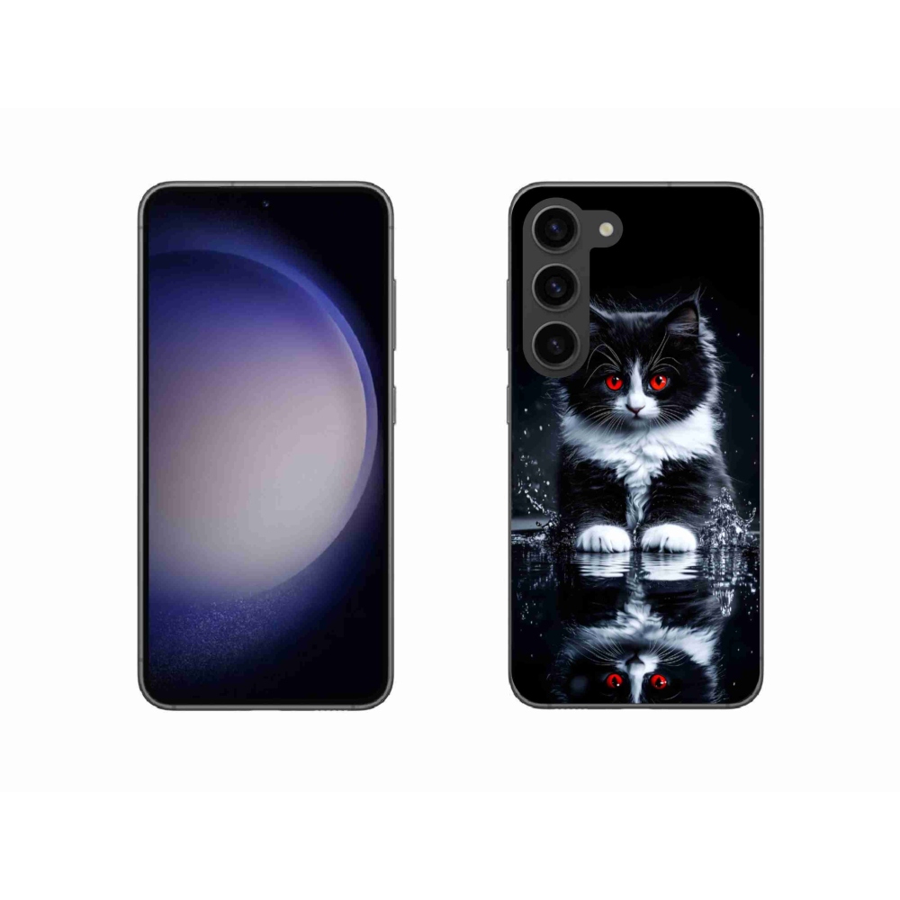 Gélový kryt mmCase na Samsung Galaxy S23 5G - čiernobiele mačiatko