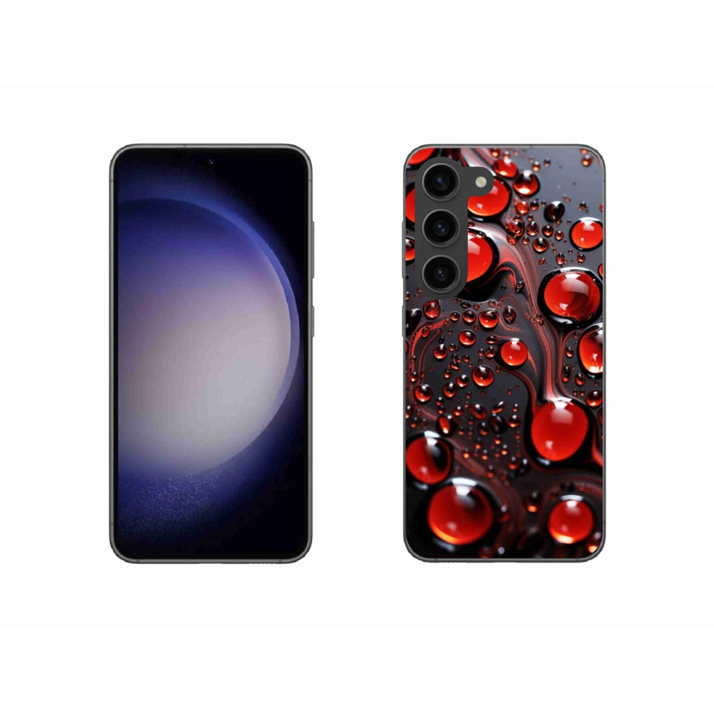 Gélový kryt mmCase na Samsung Galaxy S23 5G - červené kvapky 2
