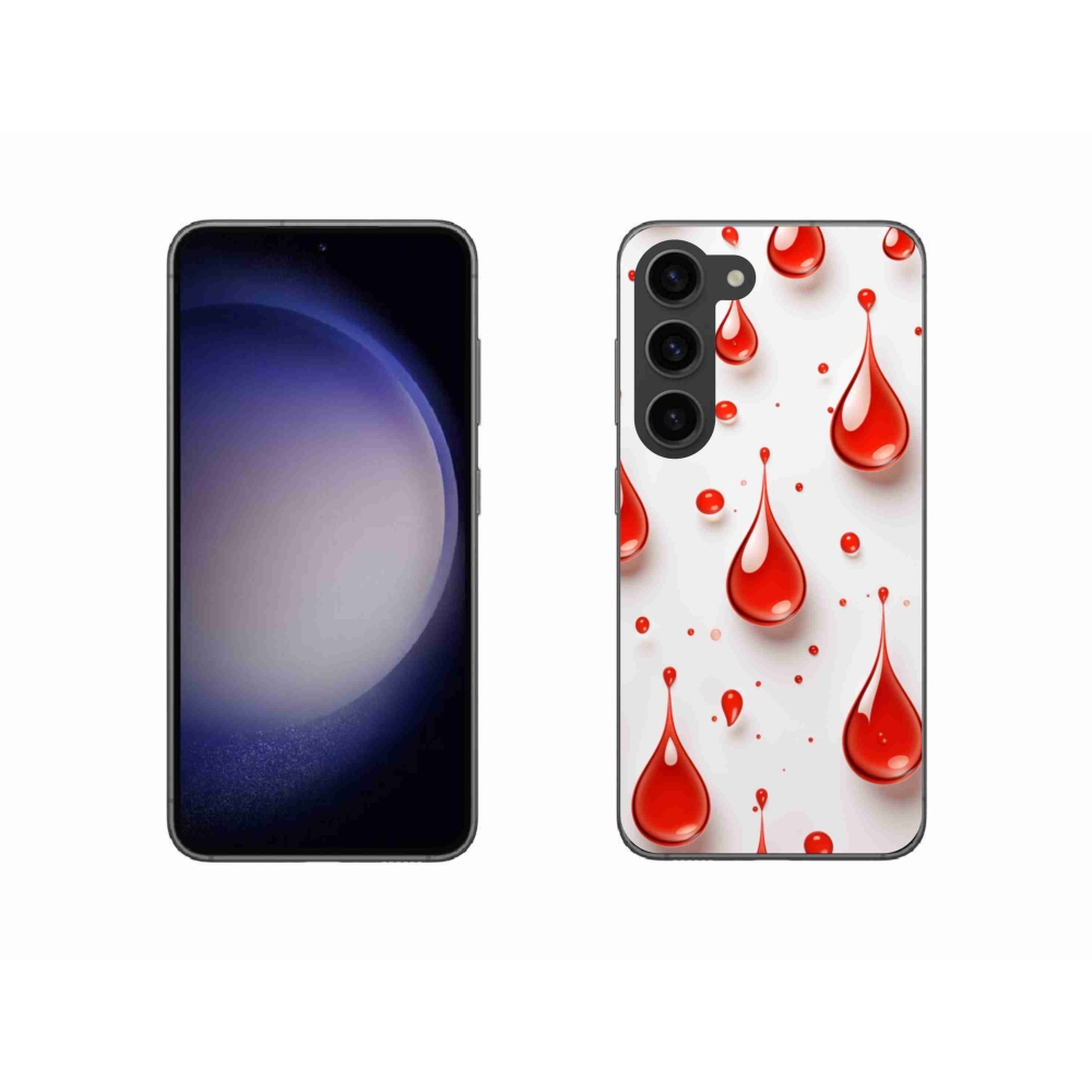 Gélový kryt mmCase na Samsung Galaxy S23 5G - červené kvapky