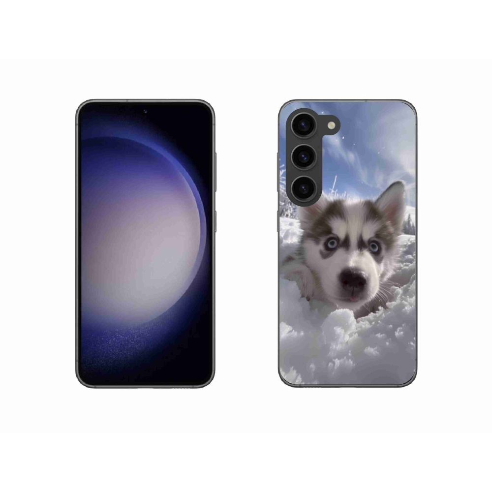 Gélový kryt mmCase na Samsung Galaxy S23 5G - husky v snehu