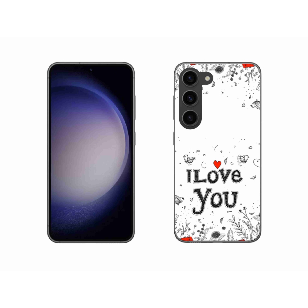 Gélový kryt mmCase na Samsung Galaxy S23 5G - I love you biele pozadie