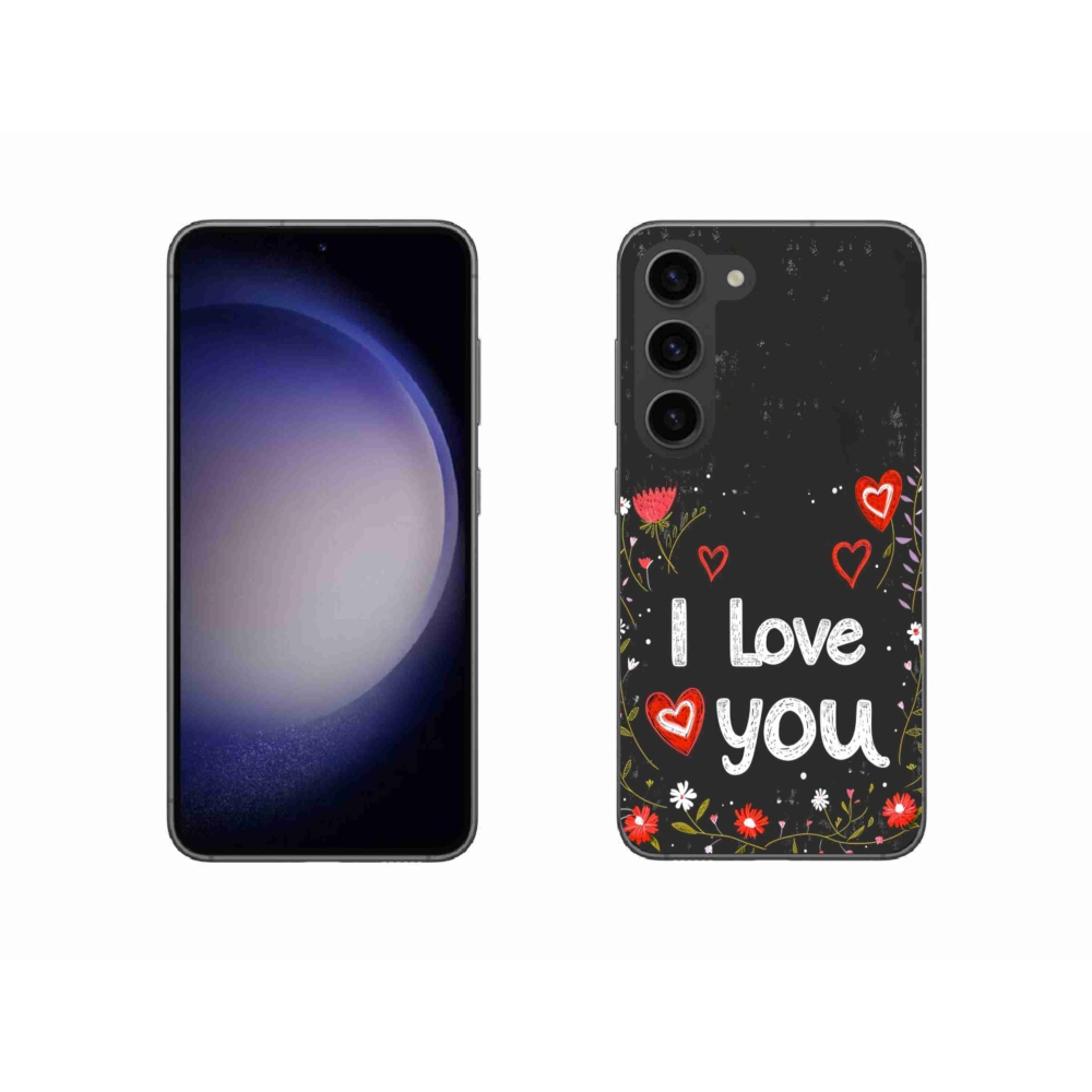 Gélový kryt mmCase na Samsung Galaxy S23 5G - I love you čierne pozadie