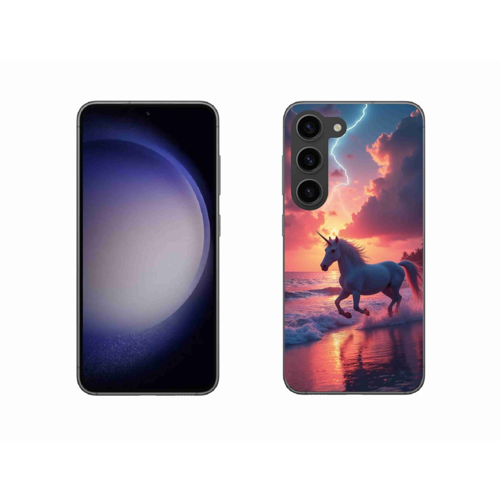Gélový kryt mmCase na Samsung Galaxy S23 5G - jednorožec na pláži