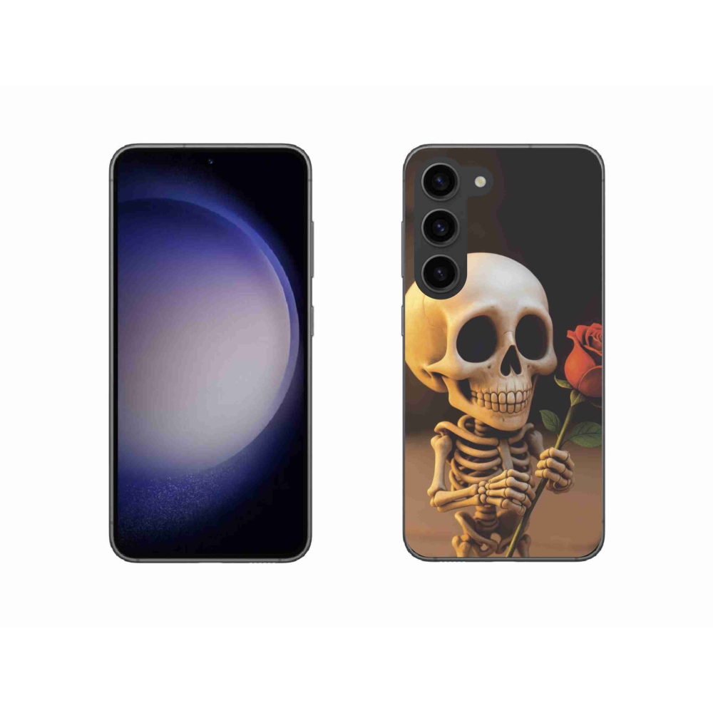 Gélový kryt mmCase na Samsung Galaxy S23 5G - kostlivec s ružou