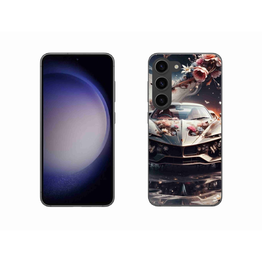 Gélový kryt mmCase na Samsung Galaxy S23 5G - kvetinový športový automobil