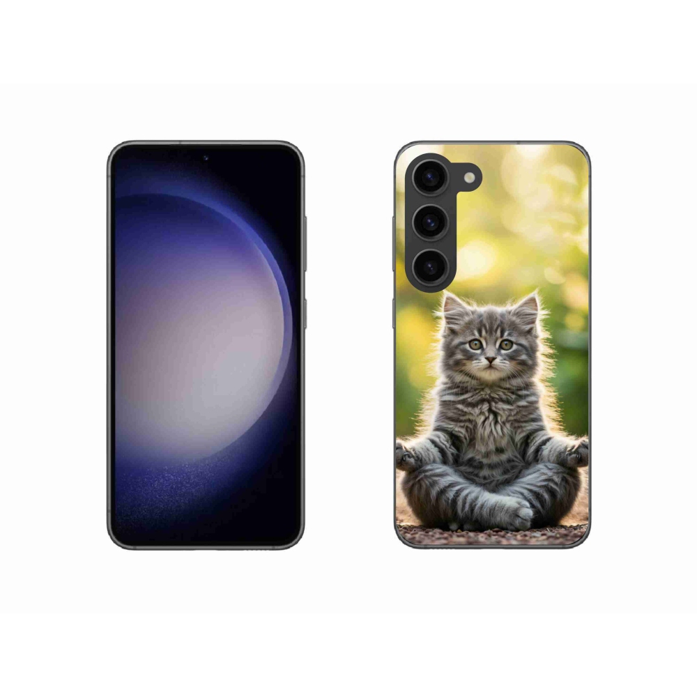 Gélový kryt mmCase na Samsung Galaxy S23 5G - meditujúce mačiatko