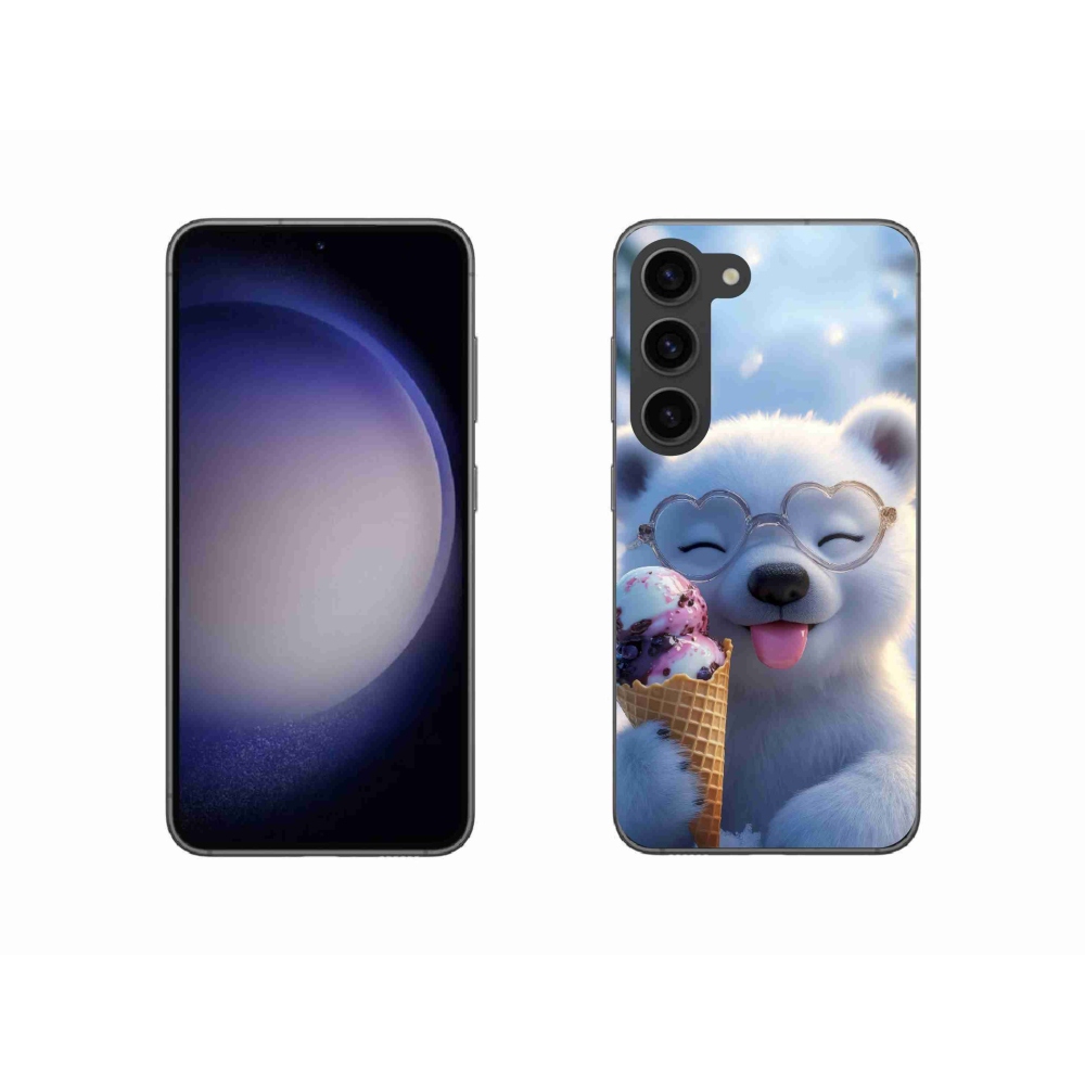 Gélový kryt mmCase na Samsung Galaxy S23 5G - medvedík so zmrzlinou