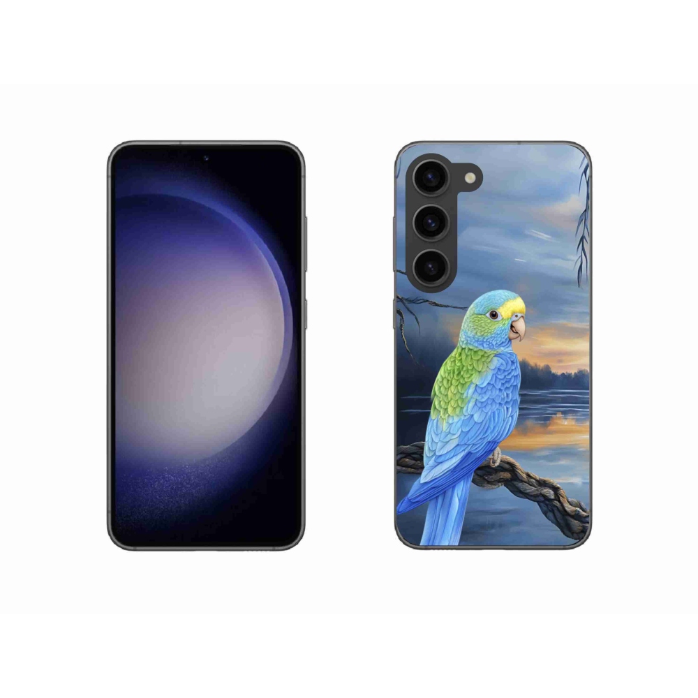 Gélový kryt mmCase na Samsung Galaxy S23 5G - modrý papagáj