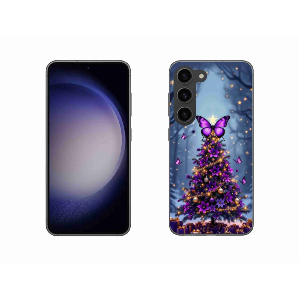 Gélový kryt mmCase na Samsung Galaxy S23 5G - motýlí vianočný stromček