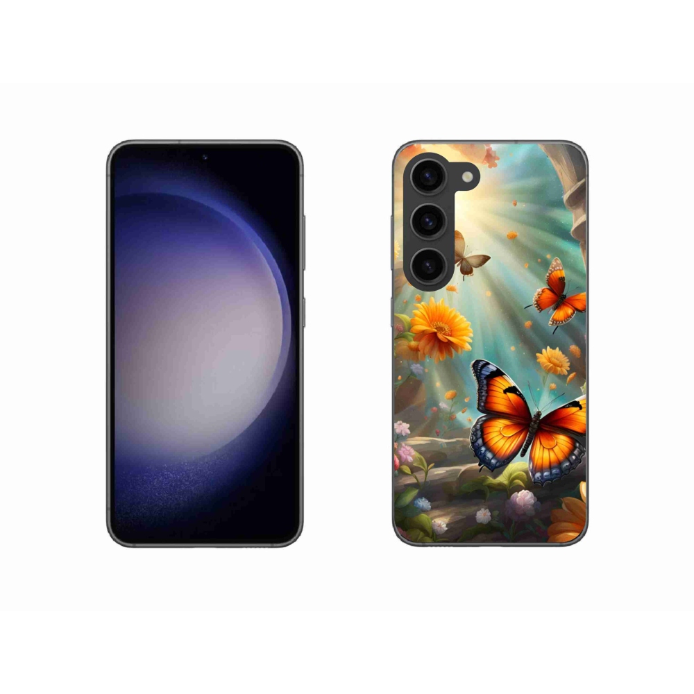 Gélový kryt mmCase na Samsung Galaxy S23 5G - motýlia záhrada 2