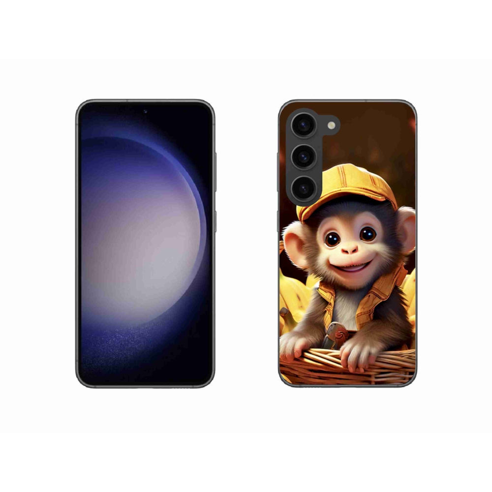 Gélový kryt mmCase na Samsung Galaxy S23 5G - opice v košíku