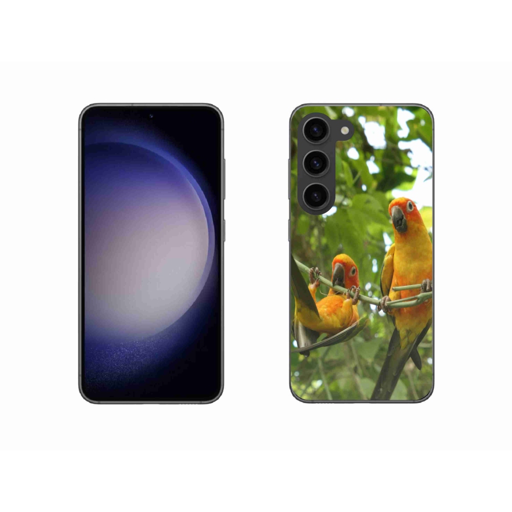 Gélový kryt mmCase na Samsung Galaxy S23 5G - papagáje aratingy
