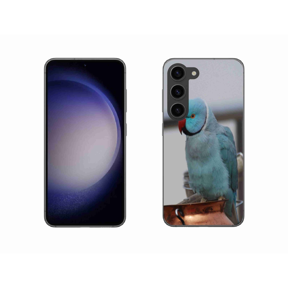 Gélový kryt mmCase na Samsung Galaxy S23 5G - papagáj alexander modrý