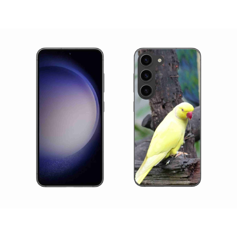 Gélový kryt mmCase na Samsung Galaxy S23 5G - papagáj alexander žltý