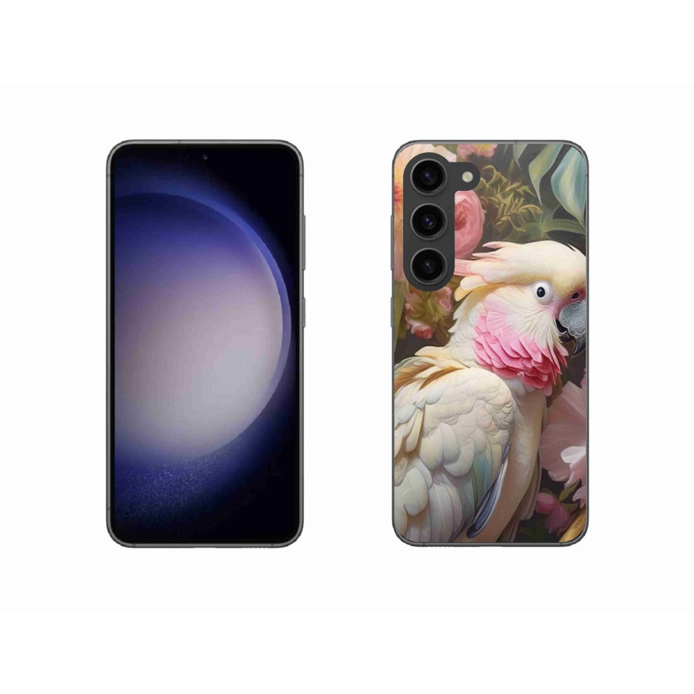 Gélový kryt mmCase na Samsung Galaxy S23 5G - papagáj kakadu ružový 2