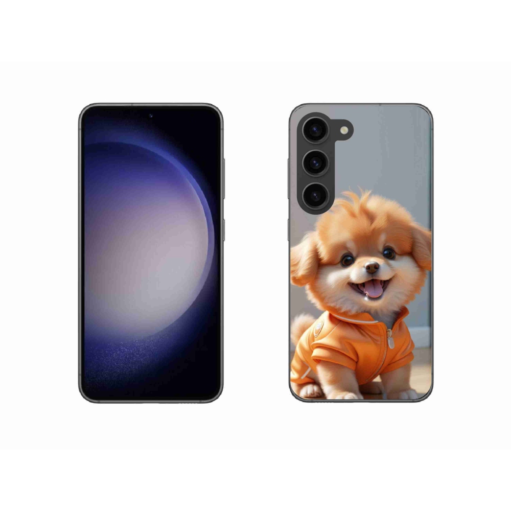 Gélový kryt mmCase na Samsung Galaxy S23 5G - roztomilý pomeranian v mikine