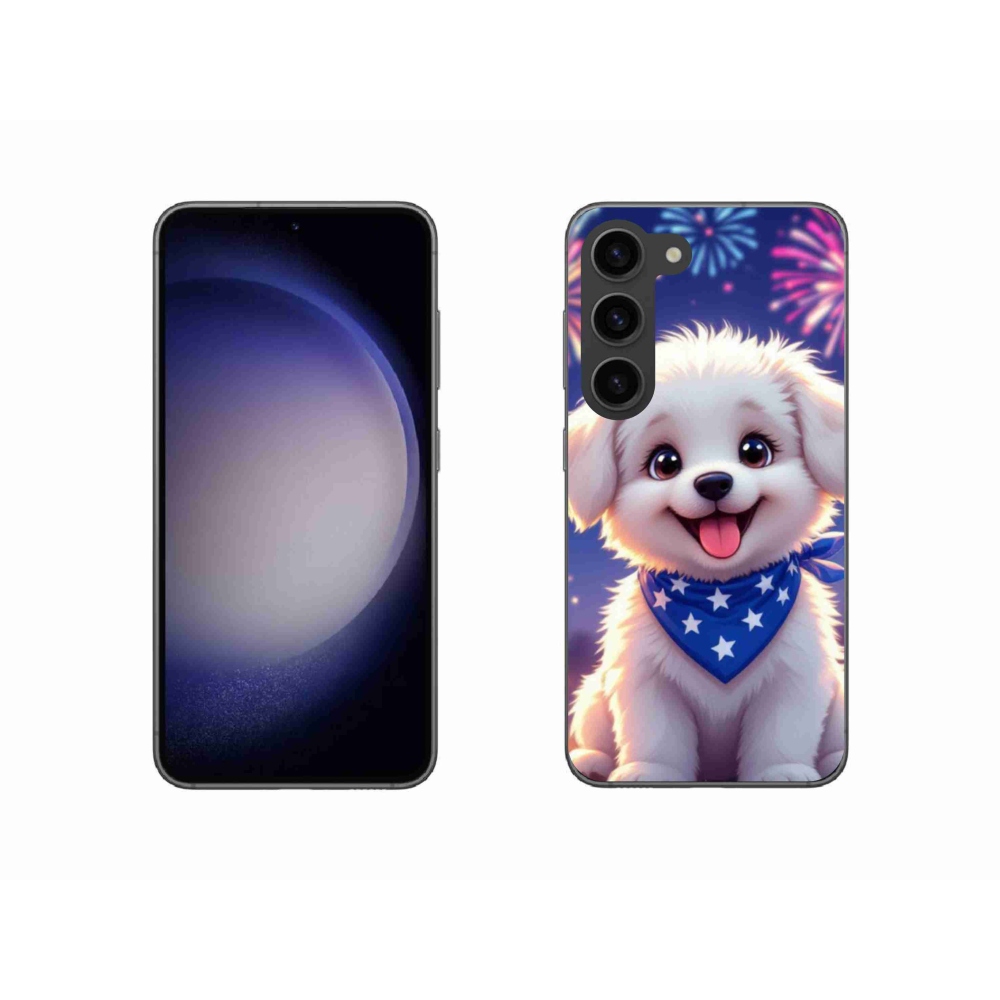 Gélový kryt mmCase na Samsung Galaxy S23 5G - slávnostné šteňa