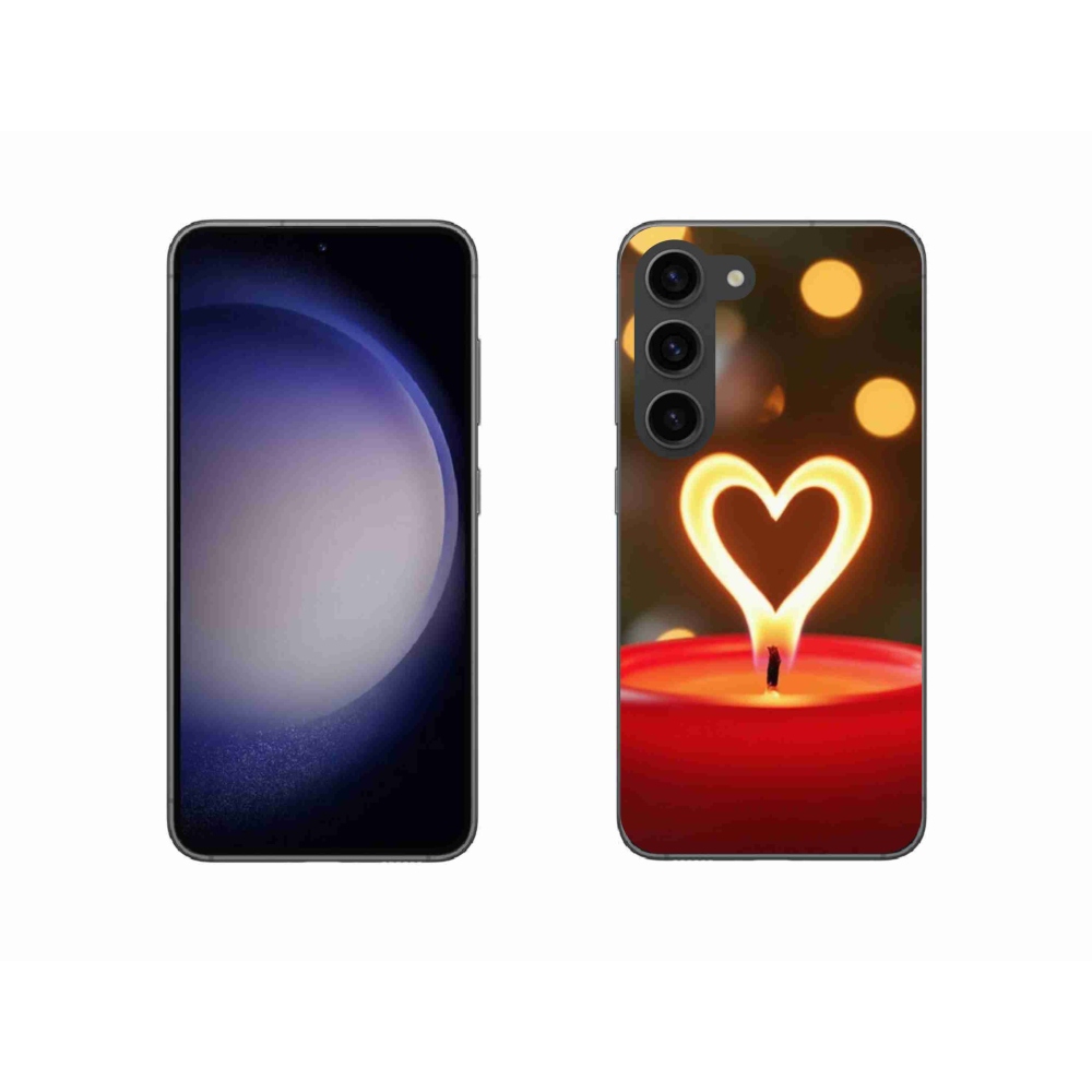Gélový kryt mmCase na Samsung Galaxy S23 5G - srdce z plameňa