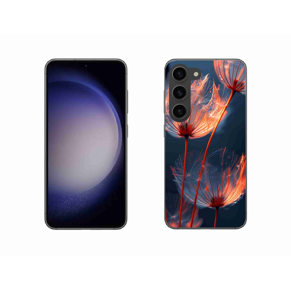 Gélový kryt mmCase na Samsung Galaxy S23 5G - svetielkujúce páperie