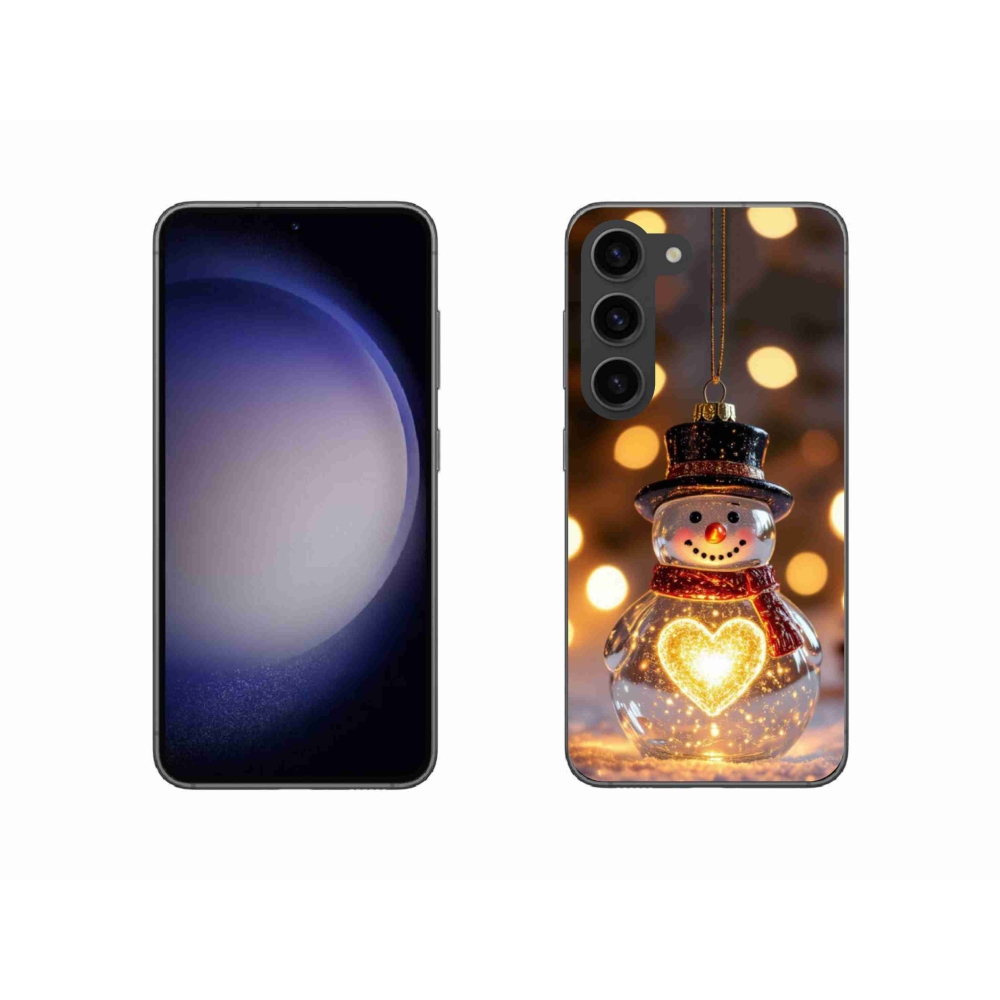 Gélový kryt mmCase na Samsung Galaxy S23 5G - svietiaci vianočný snehuliak
