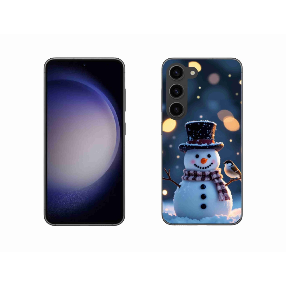Gélový kryt mmCase na Samsung Galaxy S23 5G - vianočný snehuliak