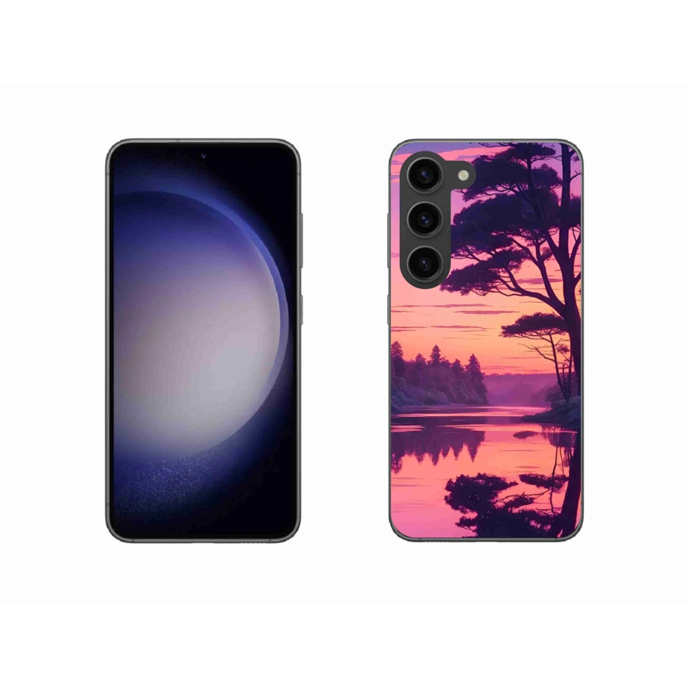 Gélový kryt mmCase na Samsung Galaxy S23 5G - západ slnka nad jazerom