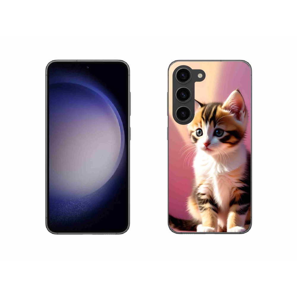 Gélový kryt mmCase na Samsung Galaxy S23 5G - zvedavé mačiatko 2