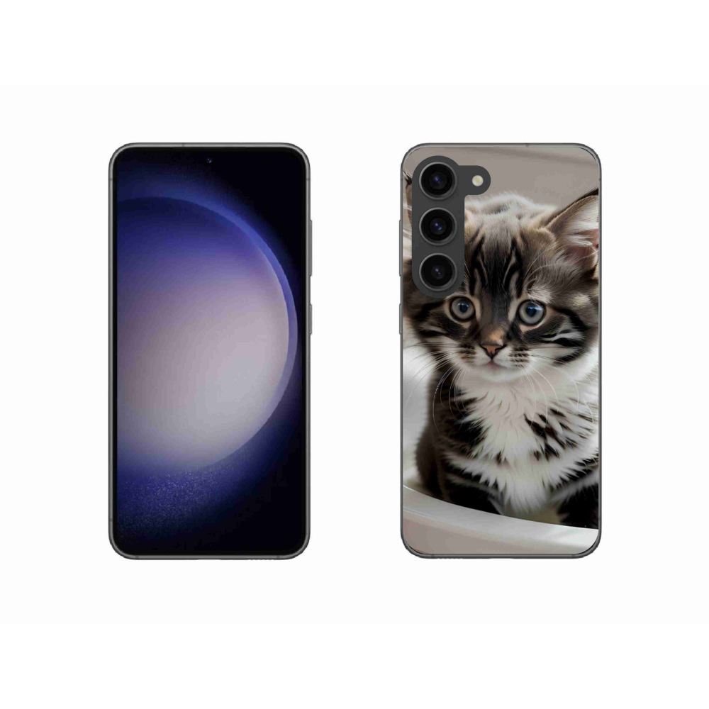 Gélový kryt mmCase na Samsung Galaxy S23 5G - zvedavé mačiatko