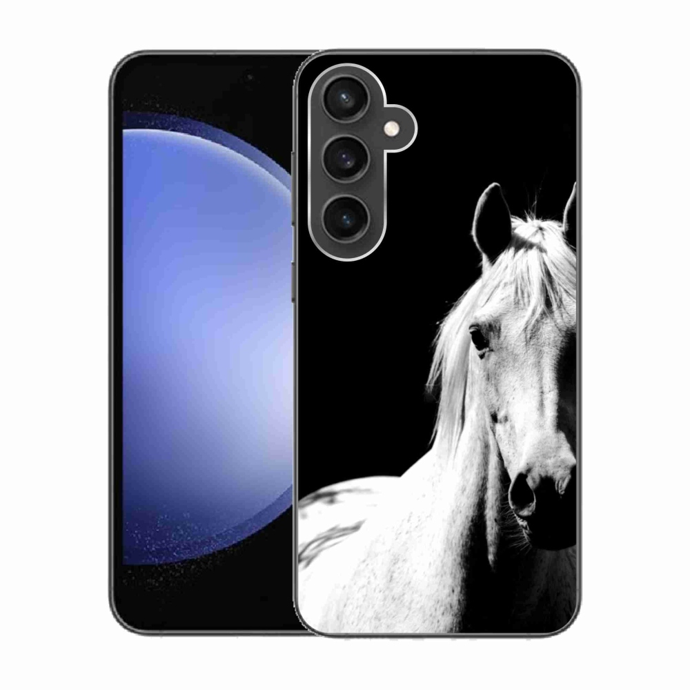 Gélový kryt mmCase na Samsung Galaxy S23 FE - biely kôň 5