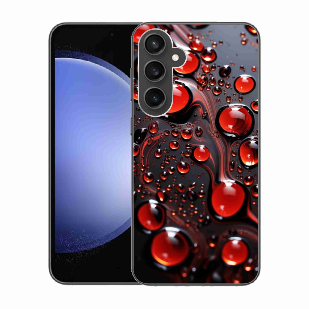 Gélový kryt mmCase na Samsung Galaxy S23 FE - červené kvapky 2