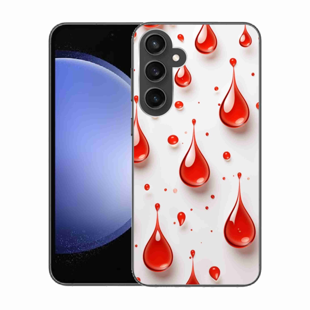 Gélový kryt mmCase na Samsung Galaxy S23 FE - červené kvapky