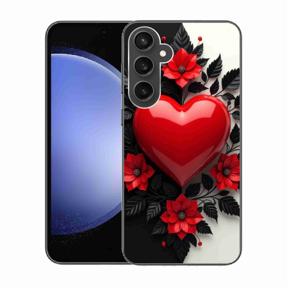 Gélový kryt mmCase na Samsung Galaxy S23 FE - červené srdce