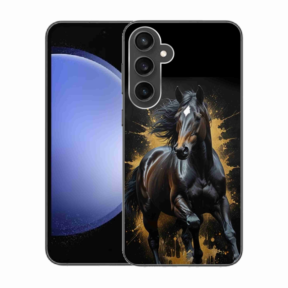 Gélový kryt mmCase na Samsung Galaxy S23 FE - elegantný čierny žrebec