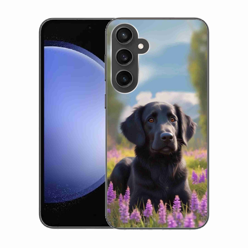 Gélový kryt mmCase na Samsung Galaxy S23 FE - elegantný čierny retriever