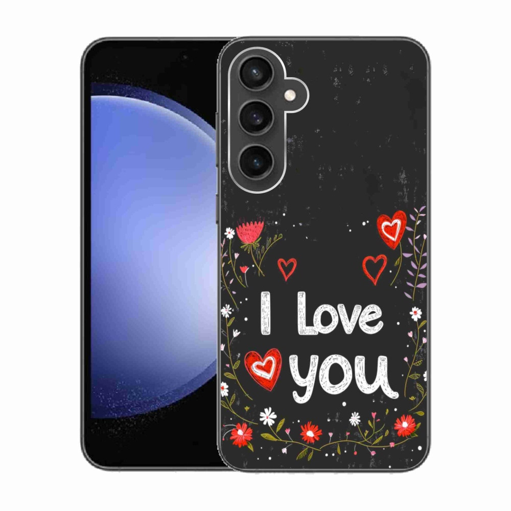 Gélový kryt mmCase na Samsung Galaxy S23 FE - I love you čierne pozadie