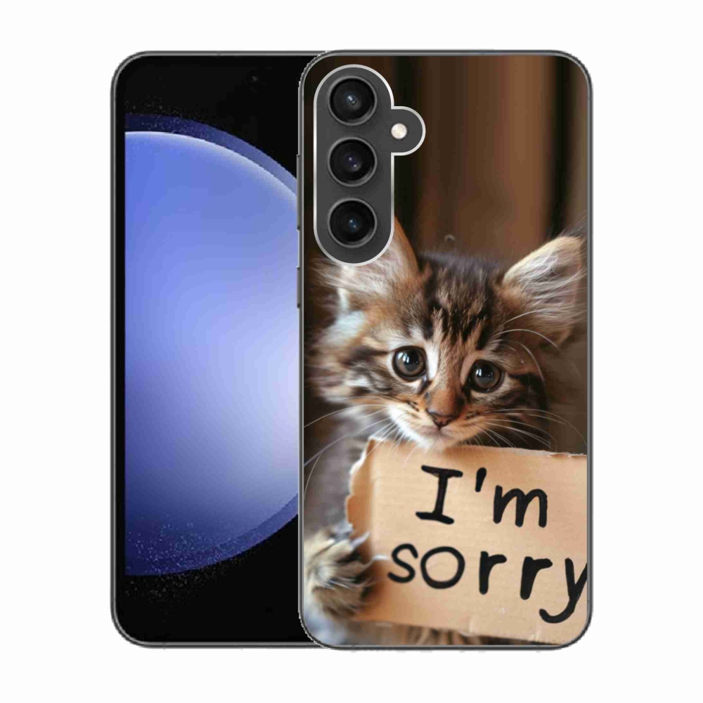 Gélový kryt mmCase na Samsung Galaxy S23 FE - mačacie ospravedlnenie