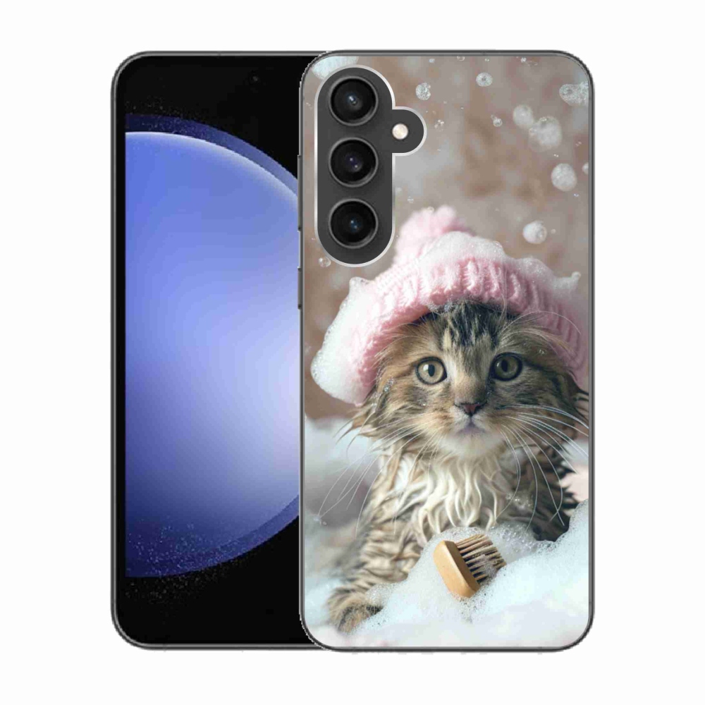 Gélový kryt mmCase na Samsung Galaxy S23 FE - mačiatko a kúpeľ