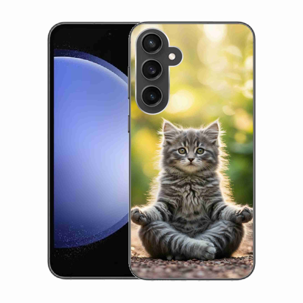 Gélový kryt mmCase na Samsung Galaxy S23 FE - meditujúce mačiatko