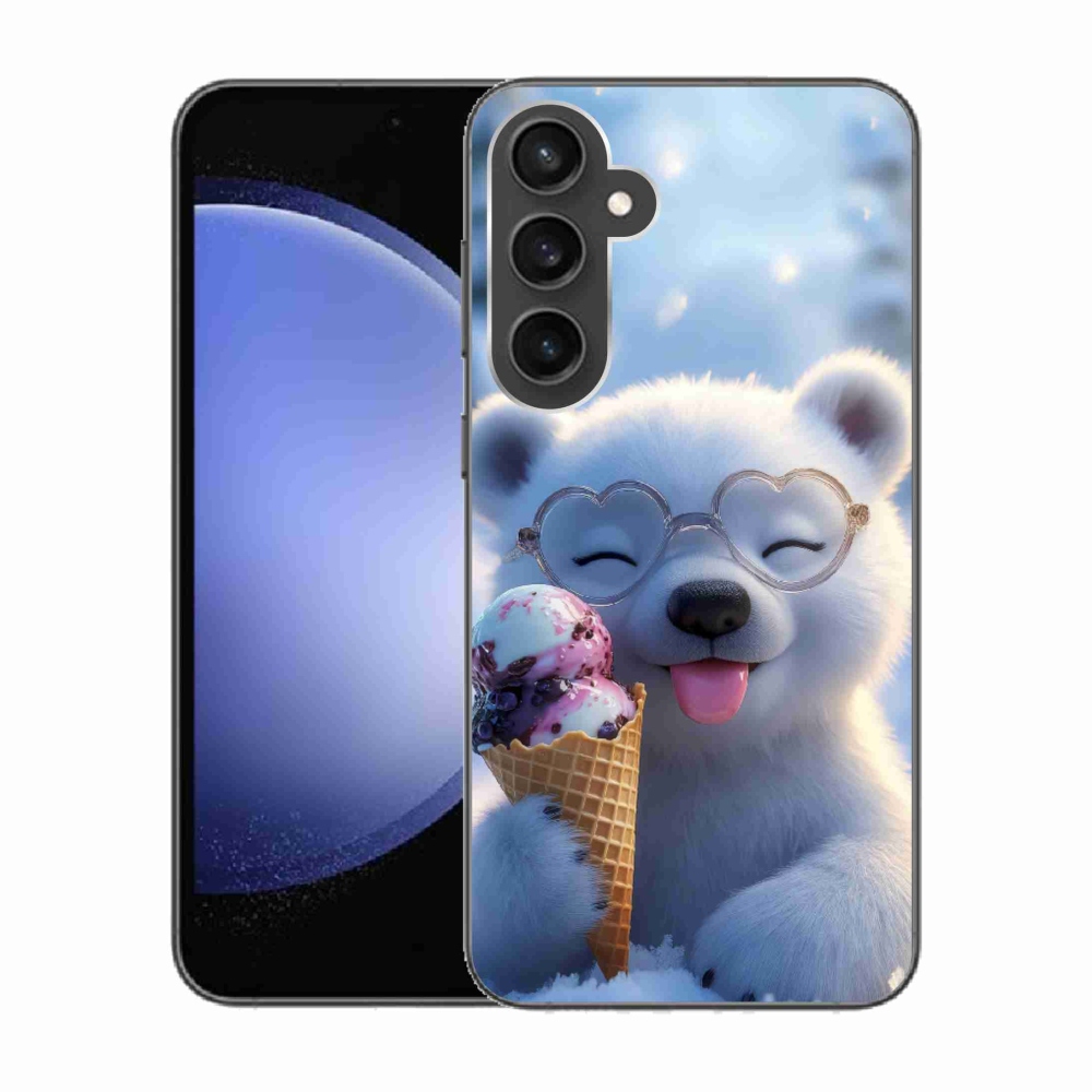 Gélový kryt mmCase na Samsung Galaxy S23 FE - medvedík so zmrzlinou