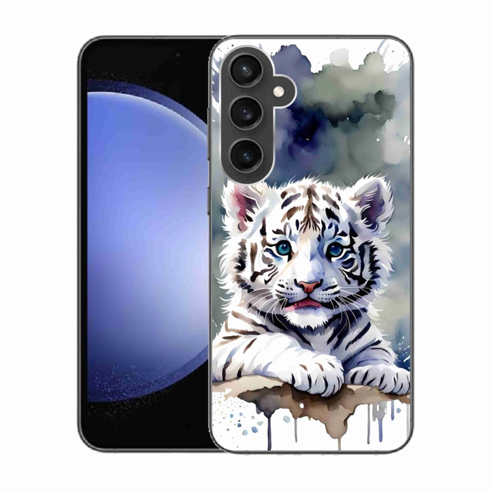 Gélový kryt mmCase na Samsung Galaxy S23 FE - mláďa bieleho tigra