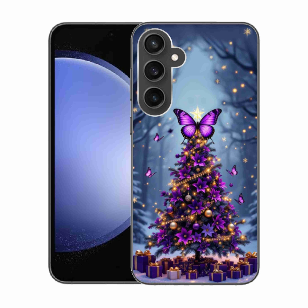 Gélový kryt mmCase na Samsung Galaxy S23 FE - motýlí vianočný stromček