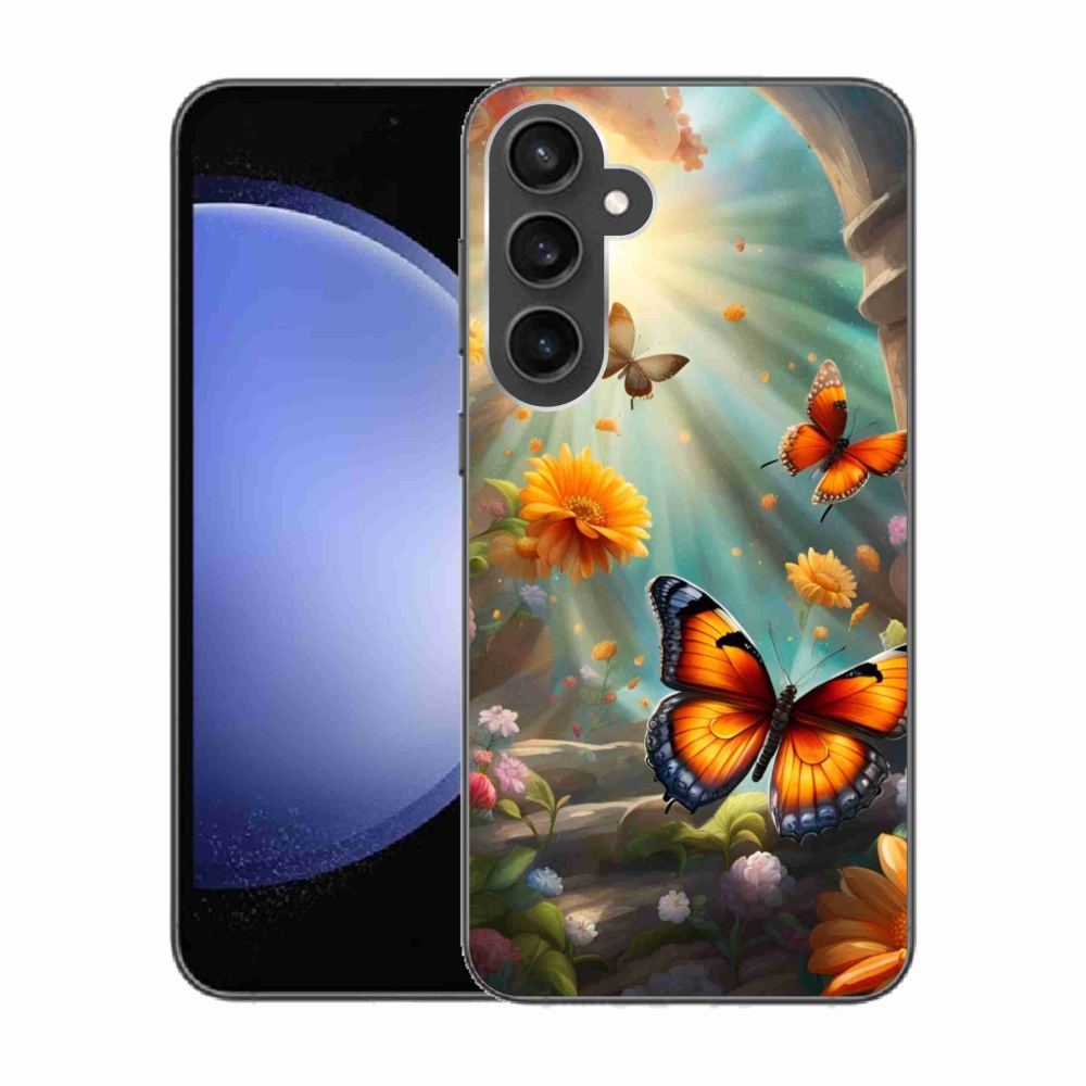 Gélový kryt mmCase na Samsung Galaxy S23 FE - motýlia záhrada 2