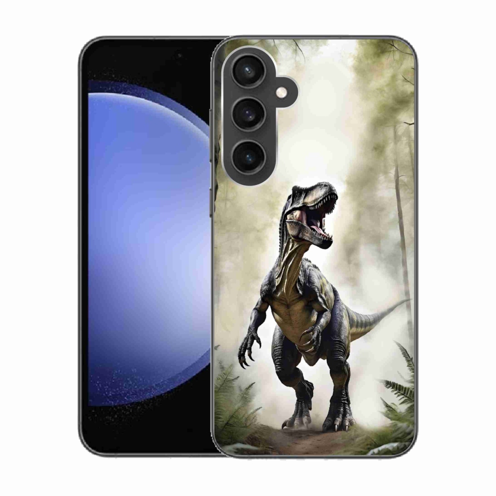 Gélový kryt mmCase na Samsung Galaxy S23 FE - naštvaný T-Rex