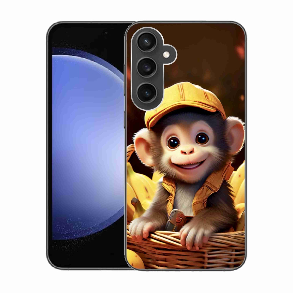 Gélový kryt mmCase na Samsung Galaxy S23 FE - opice v košíku