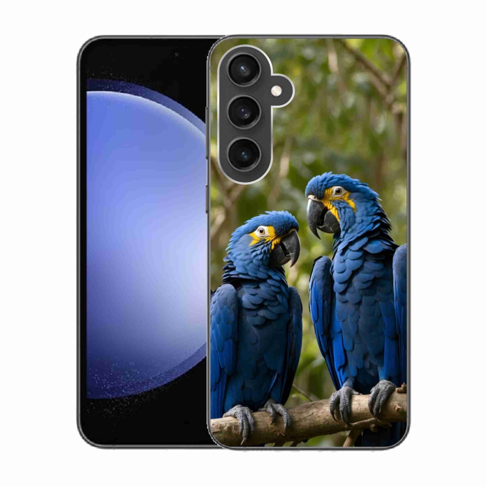 Gélový kryt mmCase na Samsung Galaxy S23 FE - papagájové duo