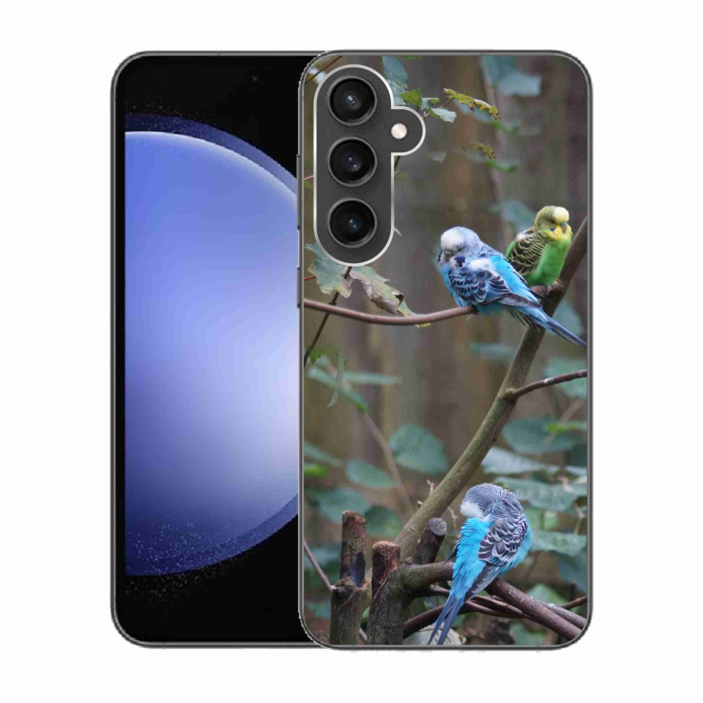 Gélový kryt mmCase na Samsung Galaxy S23 FE - papagáje na vetve