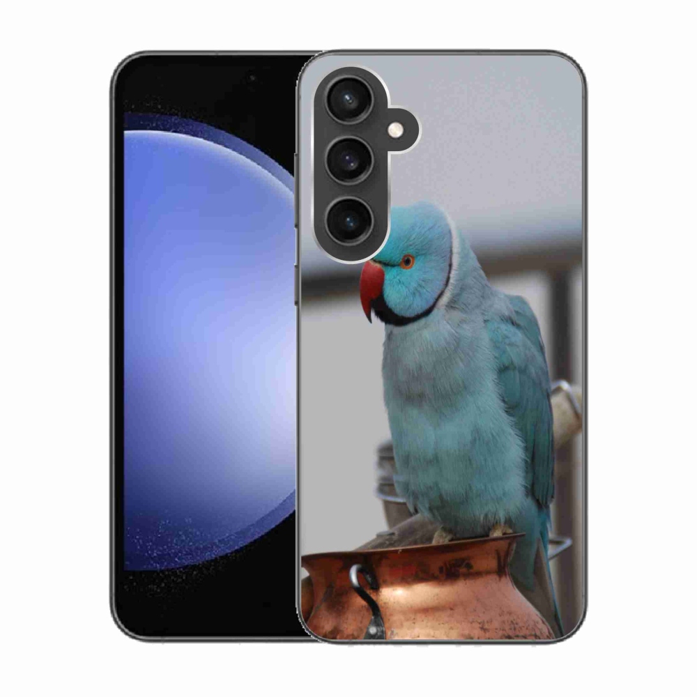Gélový kryt mmCase na Samsung Galaxy S23 FE - papagáj alexander modrý