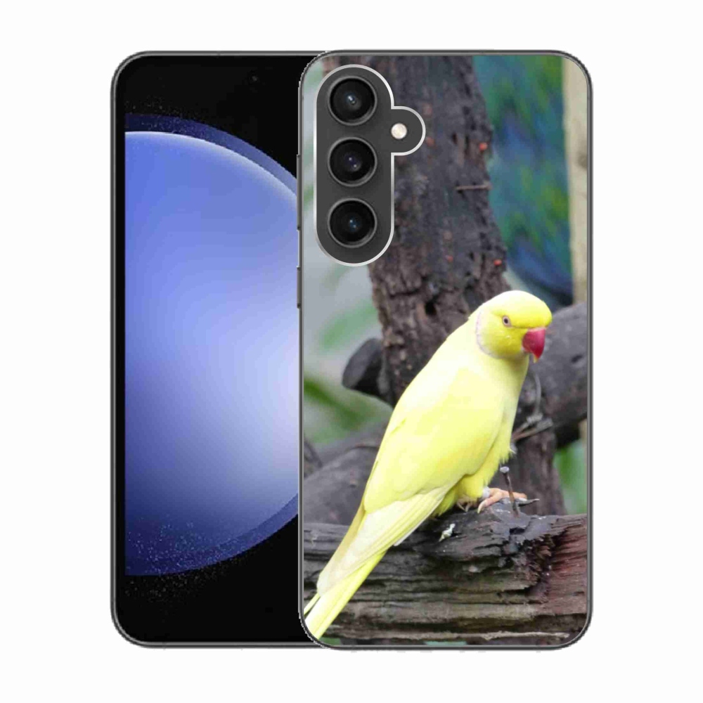 Gélový kryt mmCase na Samsung Galaxy S23 FE - papagáj alexander žltý