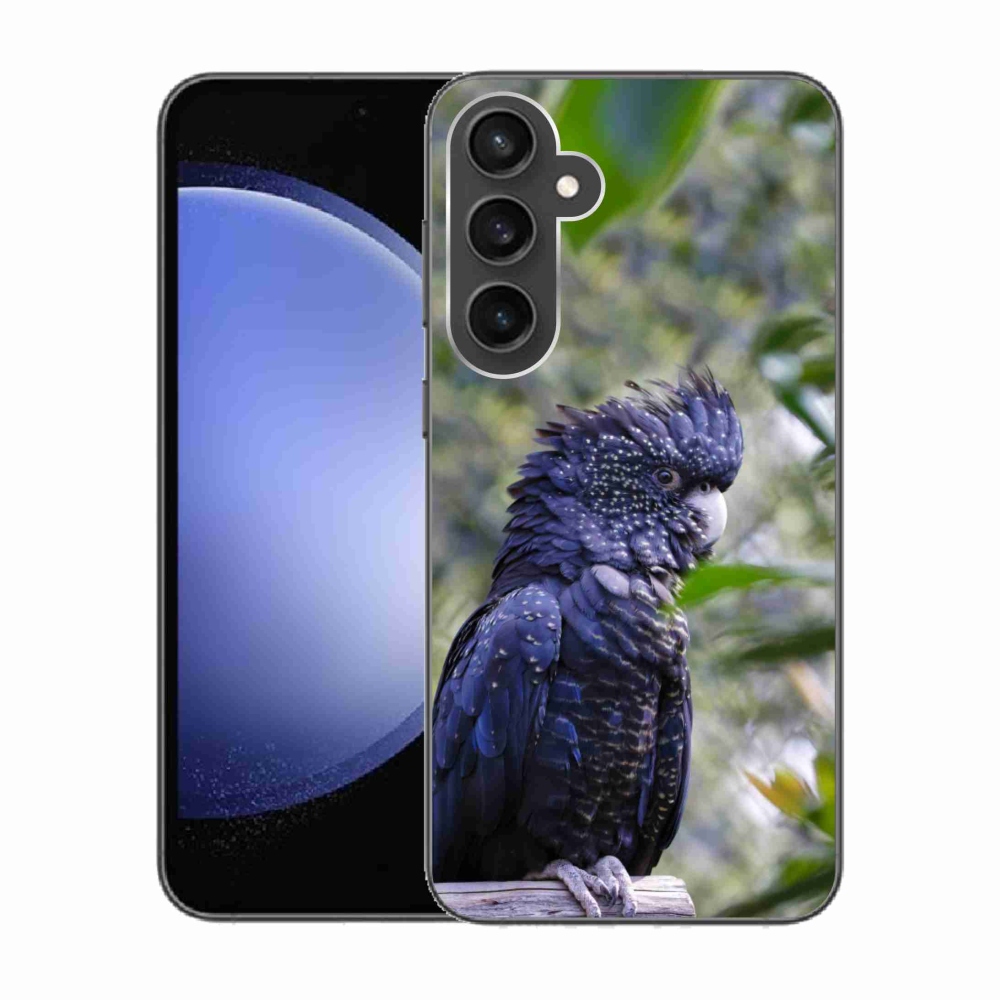 Gélový kryt mmCase na Samsung Galaxy S23 FE - papagáj kakadu čierny
